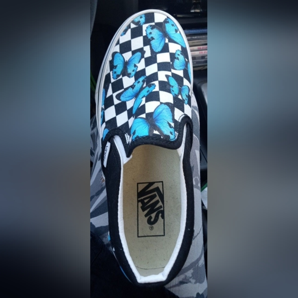 Vans Butterfly Print Slip-ons